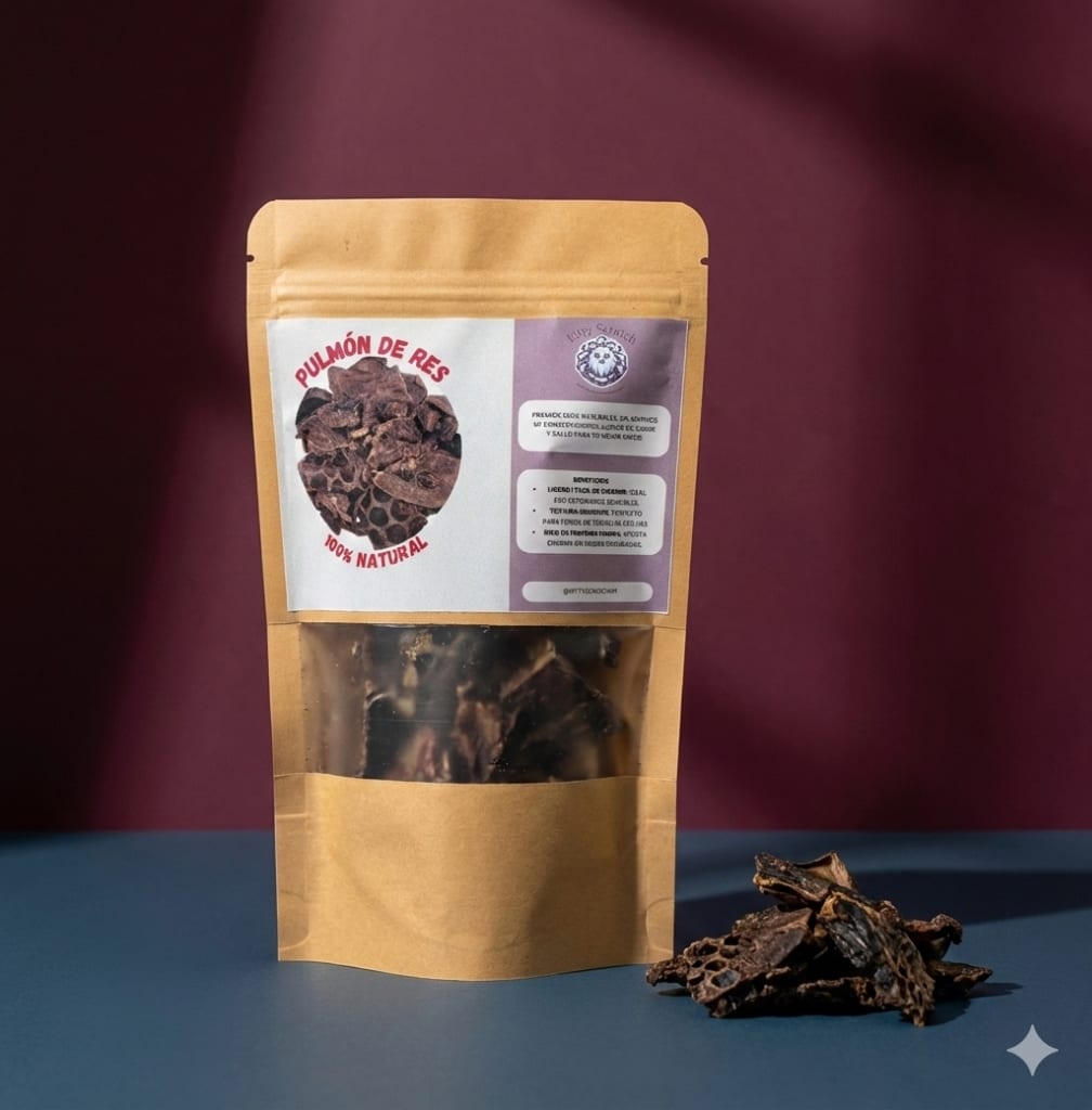 Pulmón de Res Deshidratado | Snack Artesanal de Grado Humano | Receta de Autor Gourmet KittyScratch